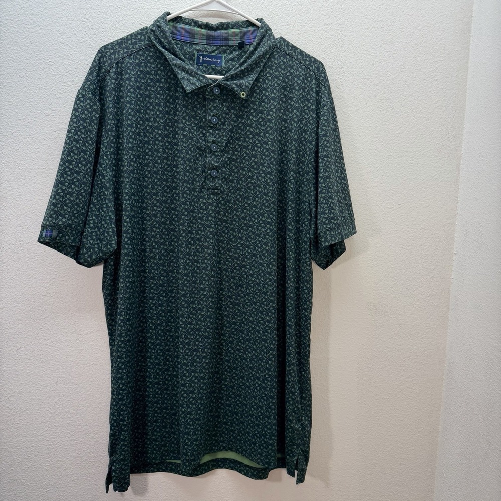 William Murray Green Cocktail Glass Stretch Performance Polo Golf Shirt Men's XL